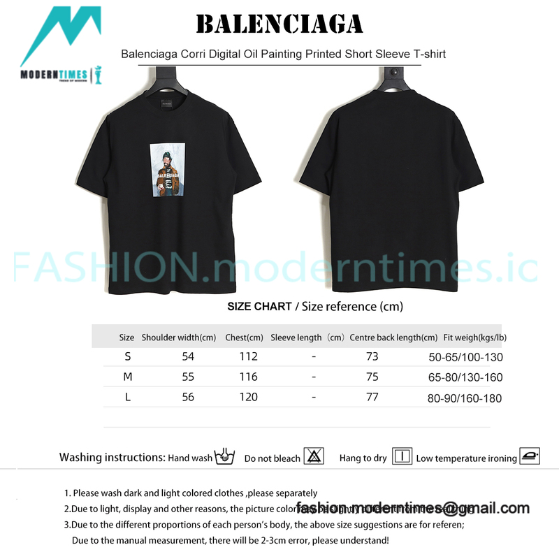 Balenciaga - Corri Digital Oil Painting Printed Short Sleeve T-shirt Balenciaga - Corri Digital Oil Painting Printed Short Sleeve T-shirt